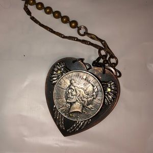 Heart shaped with coin necklace